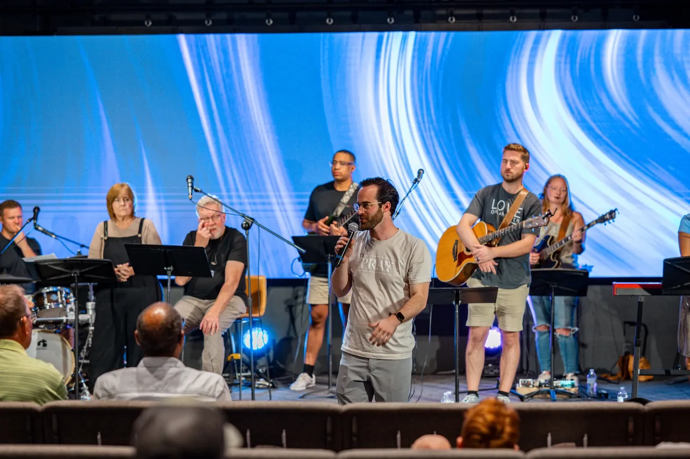 Worship team leading a live service at Jubilee Church.